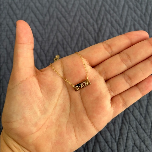 Delta Phi Epsilon Letters DPhiE Engraved Sorority Necklace - 14kt Gold Filled - Picture 8 of 8